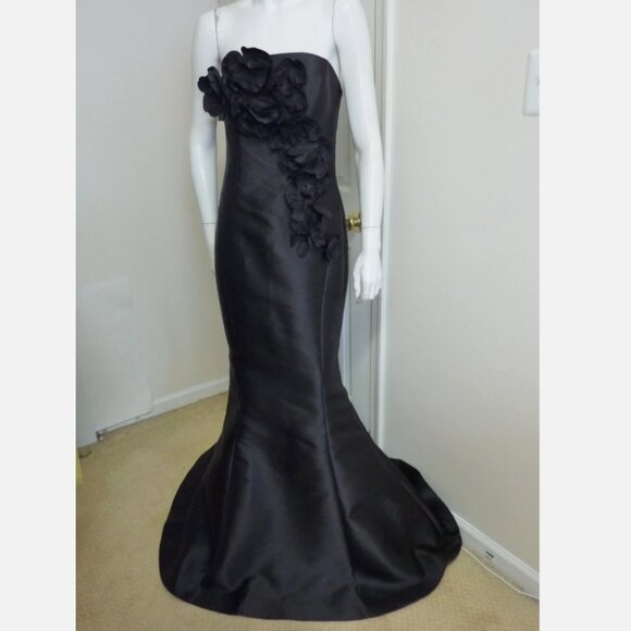 Terani couture 241E2512 3D Floral Strapless Mikado Column Evening Dress - Picture 2 of 8